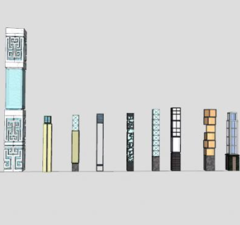 景观路灯精品集合SU模型下载_sketchup草图大师SKP模型