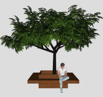 树池座椅SU模型下载_sketchup草图大师SKP模型