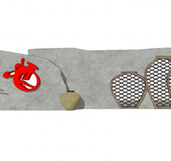 酒文化主题景墙SU模型下载_sketchup草图大师SKP模型