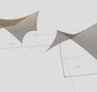 黑色张拉膜廊架SU模型下载_sketchup草图大师SKP模型