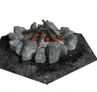 篝火炭火火堆SU模型下载_sketchup草图大师SKP模型