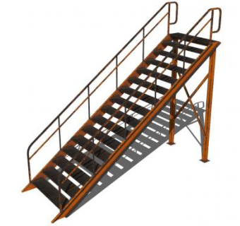 工业铁艺楼梯SU模型下载_sketchup草图大师SKP模型