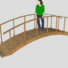 木桥小桥景观桥SU模型下载_sketchup草图大师SKP模型