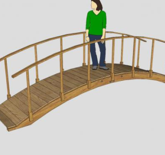 木桥小桥景观桥SU模型下载_sketchup草图大师SKP模型