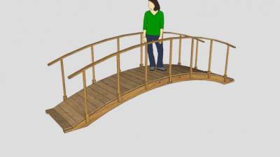 木桥小桥景观桥SU模型下载_sketchup草图大师SKP模型
