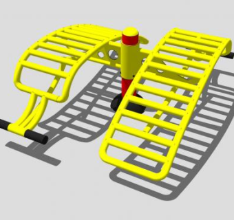 双人腹肌板健身器材SU模型下载_sketchup草图大师SKP模型