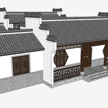 徽派建筑四合院SU模型下载_sketchup草图大师SKP模型