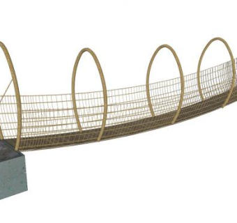 创意木桥吊桥SU模型下载_sketchup草图大师SKP模型