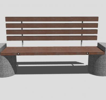 户外椅子石凳SU模型下载_sketchup草图大师SKP模型