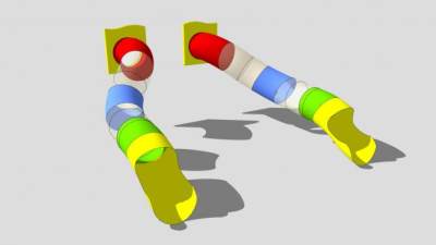 管狀滑梯儿童游乐设施SU模型下载_sketchup草图大师SKP模型
