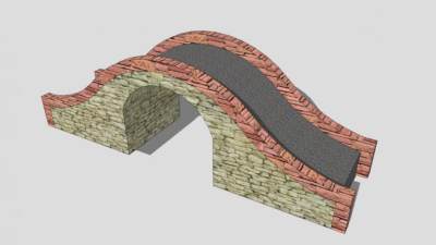 单孔石拱桥SU模型下载_sketchup草图大师SKP模型