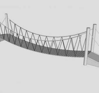 木质吊桥SU模型下载_sketchup草图大师SKP模型