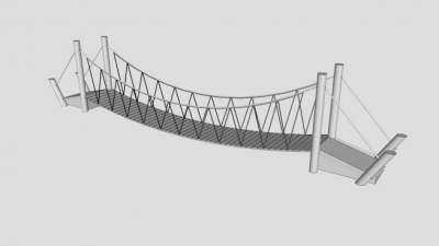 木质吊桥SU模型下载_sketchup草图大师SKP模型