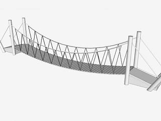 木质吊桥SU模型下载_sketchup草图大师SKP模型