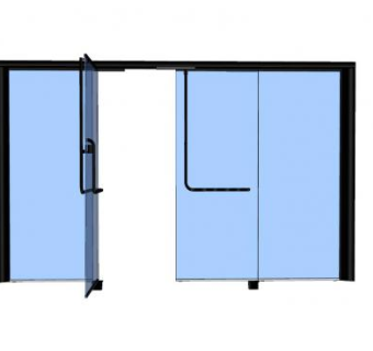 铝框推拉玻璃门SU模型下载_sketchup草图大师SKP模型