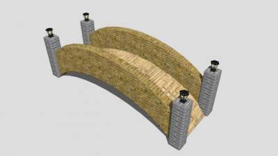 小型景观桥拱桥SU模型下载_sketchup草图大师SKP模型