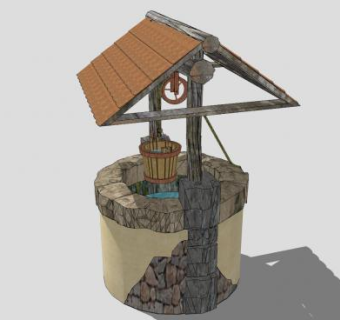 一口水井SU模型下载_sketchup草图大师SKP模型
