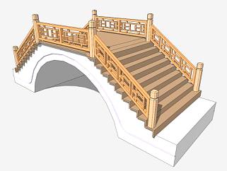 新中式小型单孔拱桥SU模型下载_sketchup草图大师SKP模型