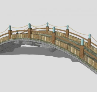 小型单孔石拱桥SU模型下载_sketchup草图大师SKP模型