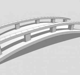小型弧形景观桥拱桥SU模型下载_sketchup草图大师SKP模型