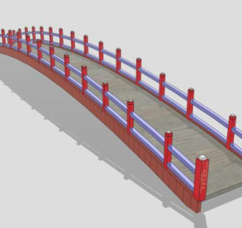 新中式景观桥单孔拱桥SU模型下载_sketchup草图大师SKP模型