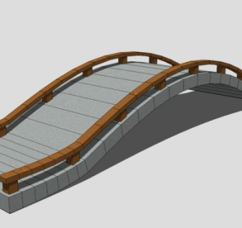 小型弧形石拱桥SU模型下载_sketchup草图大师SKP模型