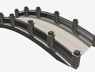 新中式弧形石拱桥SU模型下载_sketchup草图大师SKP模型