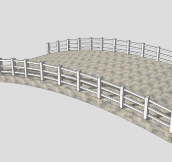 现代小型弧形石拱桥SU模型下载_sketchup草图大师SKP模型