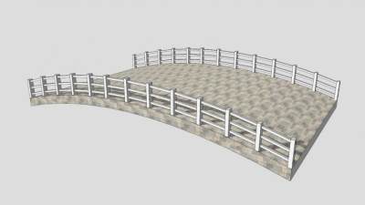 现代小型弧形石拱桥SU模型下载_sketchup草图大师SKP模型
