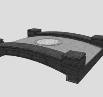 新中式黑色弧形石拱桥SU模型下载_sketchup草图大师SKP模型