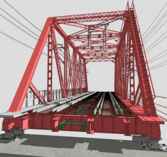 中山桥桁架SU模型下载_sketchup草图大师SKP模型