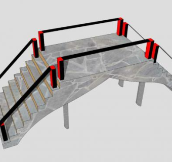 小型创意单孔拱桥SU模型下载_sketchup草图大师SKP模型