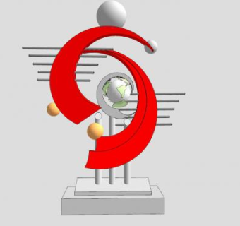 时辰雕塑SU模型下载_sketchup草图大师SKP模型