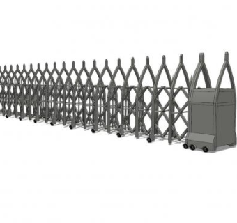 电动自动伸缩门SU模型下载_sketchup草图大师SKP模型