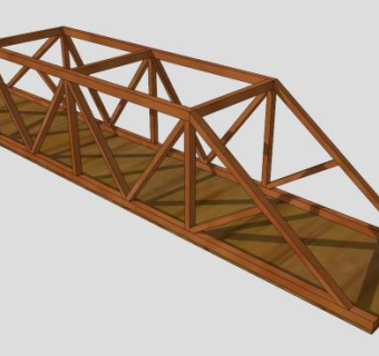 公园景观木桥SU模型下载_sketchup草图大师SKP模型