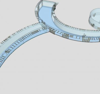 玻璃栈道SU模型下载_sketchup草图大师SKP模型