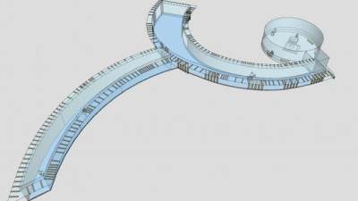 玻璃栈道SU模型下载_sketchup草图大师SKP模型