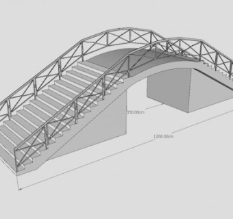 楼梯拱桥SU模型下载_sketchup草图大师SKP模型
