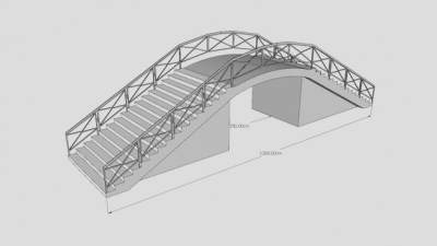 楼梯拱桥SU模型下载_sketchup草图大师SKP模型