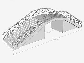 楼梯拱桥SU模型下载_sketchup草图大师SKP模型