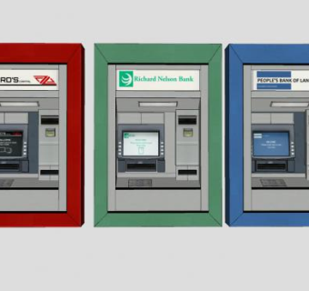 墙壁ATM取款机和柜员机SU模型下载_sketchup草图大师SKP模型