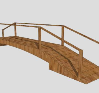 新中式景观桥木桥SU模型下载_sketchup草图大师SKP模型