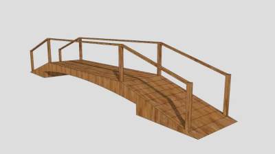新中式景观桥木桥SU模型下载_sketchup草图大师SKP模型