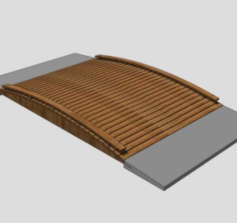 中式景观防腐木桥SU模型下载_sketchup草图大师SKP模型