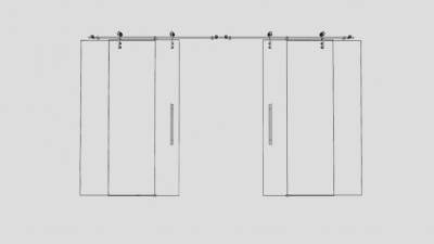 滑动玻璃门感应门SU模型下载_sketchup草图大师SKP模型