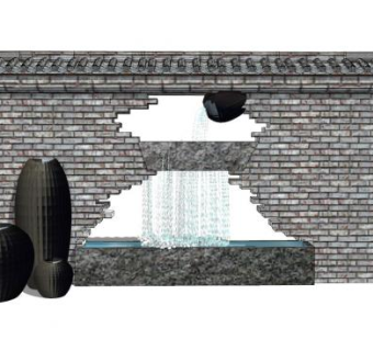 酒文化景墙SU模型下载_sketchup草图大师SKP模型