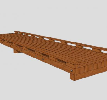 防腐景观木板木桥SU模型下载_sketchup草图大师SKP模型