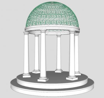 欧式亭子阳光亭SU模型下载_sketchup草图大师SKP模型