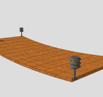 中式防腐公园吊桥木桥SU模型下载_sketchup草图大师SKP模型