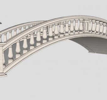 花瓶柱石桥SU模型下载_sketchup草图大师SKP模型